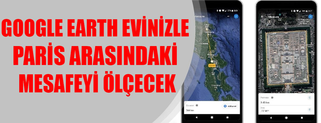 Google Earth evinizle Paris arasındaki mesafeyi ölçecek