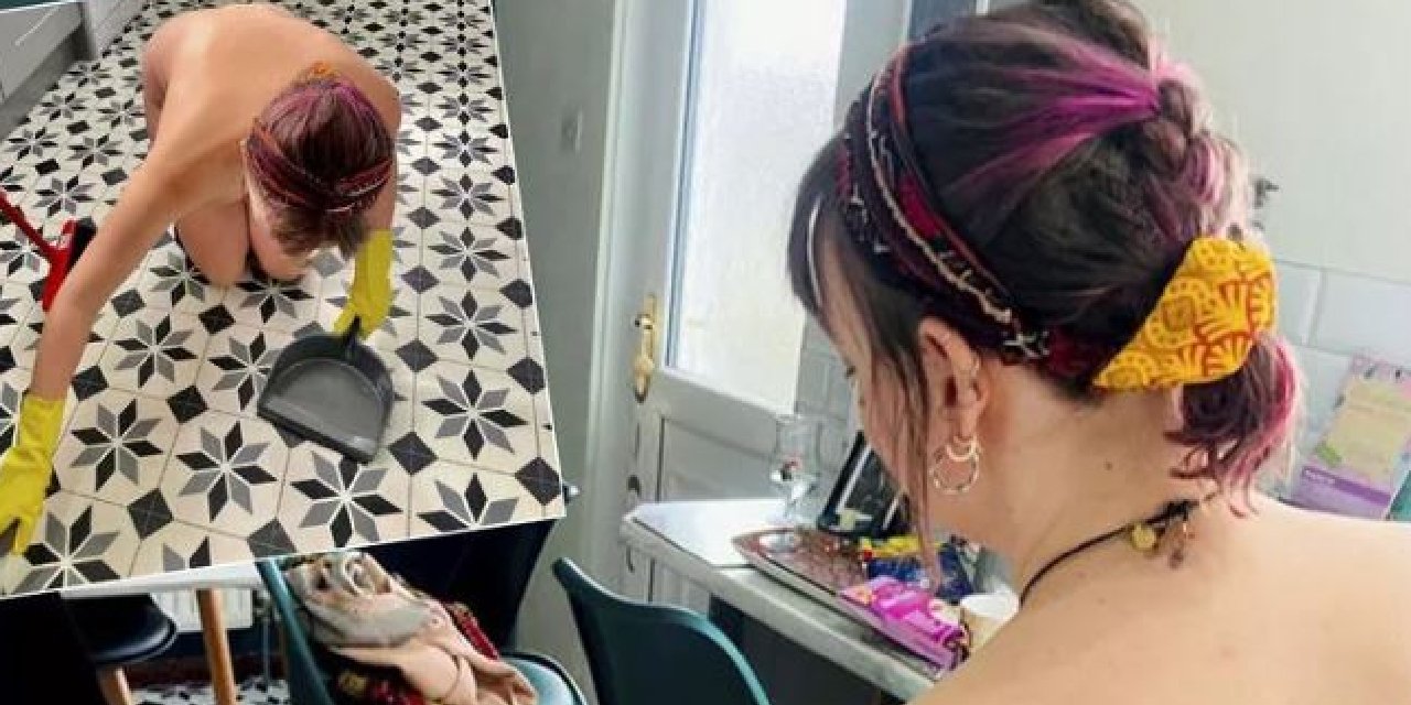 Çırılçıplak ve tertemiz! Evlere gidip çırılçıplak temizlik yapıyor... Hayır dediği müşteriler de var...