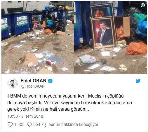 Davutoğlu portresi Meclis çöplüğünde