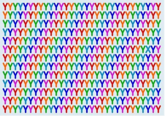 21 SANİYENİZ VAR! Renkli Y'lerin içinde gizlenmiş X harfini bulabilir misiniz?
