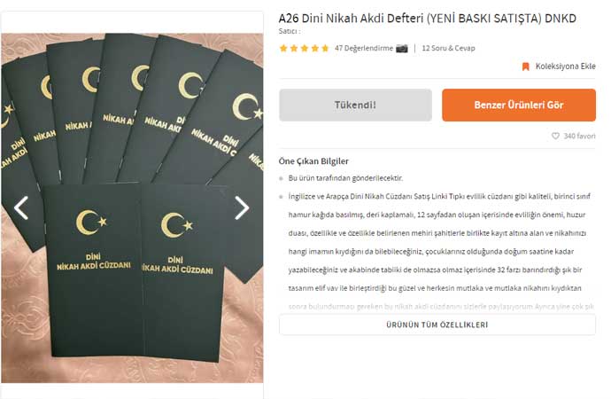 Online 'İmam Nikahı Cüzdanı' satışı: Tepkilerden sonra kaldırıldı