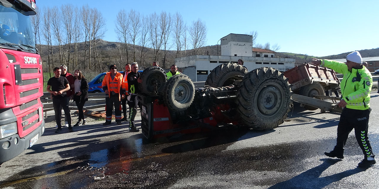 Çorum’da tankerle çarpışan traktörün sürücüsü yaralandı