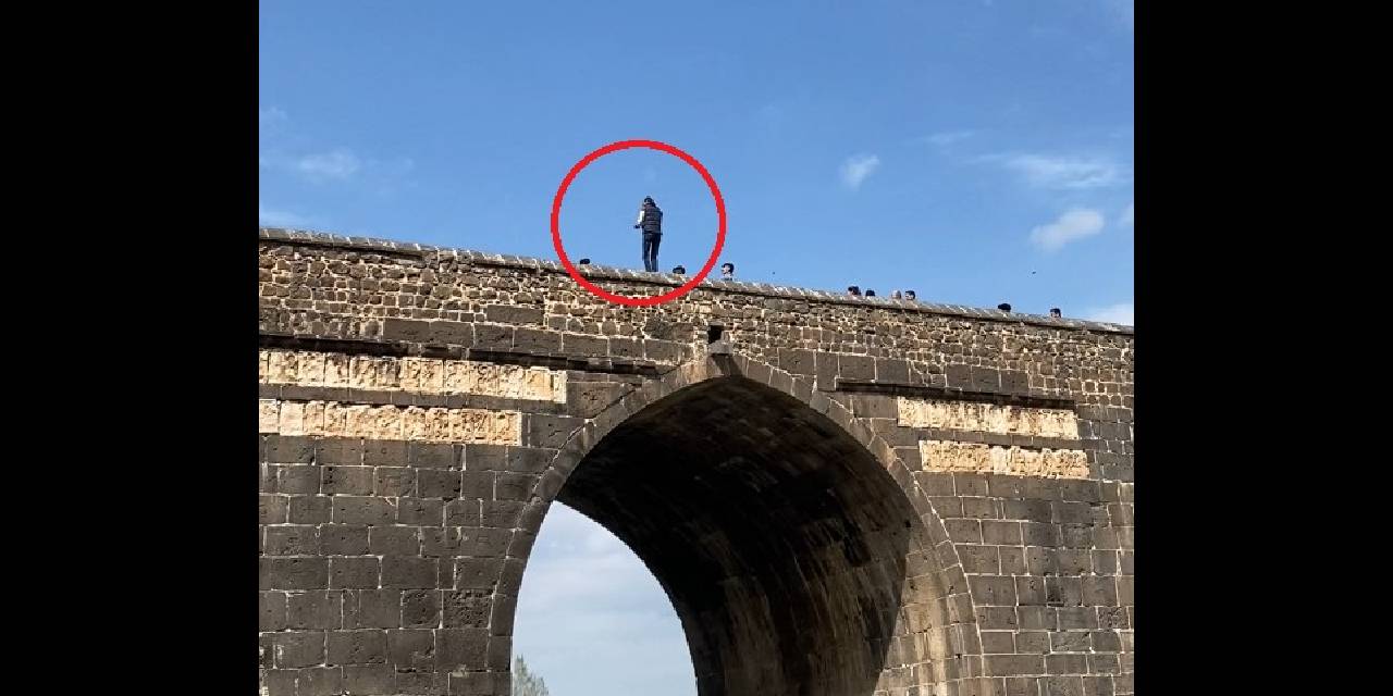 Metrelerce yükseklikte tehlikeli halay