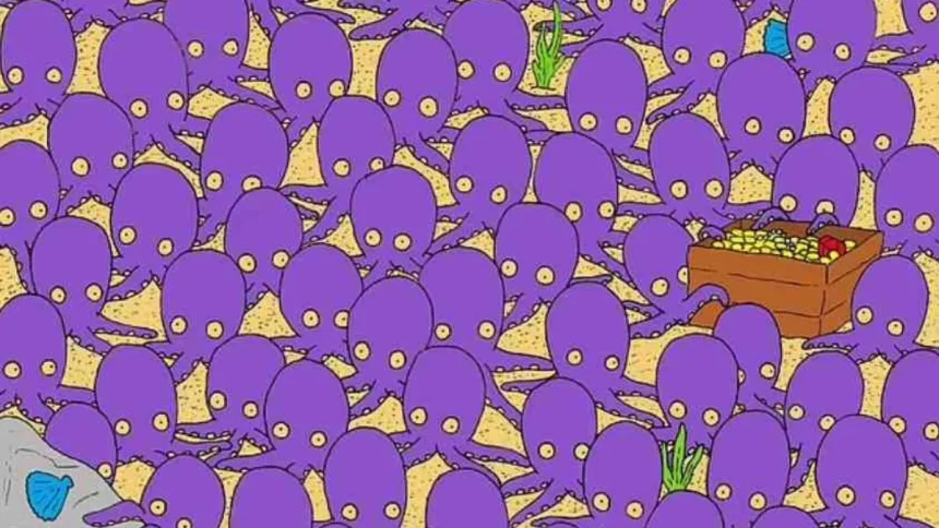 Ahtapotların arasına saklanmış gizli balığı bulabilecek misiniz? İddia ediyoruz yalnız çok dikkatli olanlar buluyor...