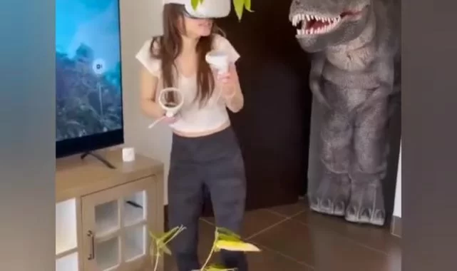 VR gözlükle oyun oynayan arkadaşlarına yaptıkları şaka gündem oldu