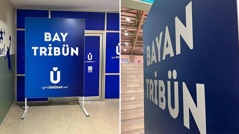 AKP'li belediyenin spor salonunda 'haremlik selamlık' tribün