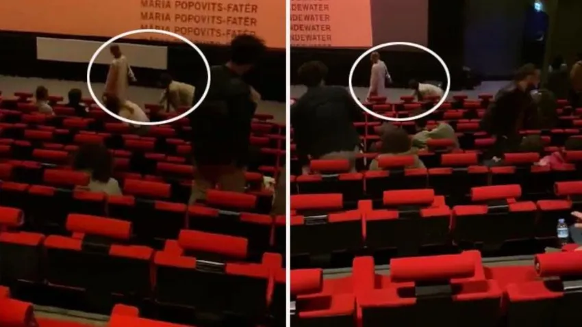Sinema salonunda hayrete düşüren görüntü! Tepkilere neden oldu