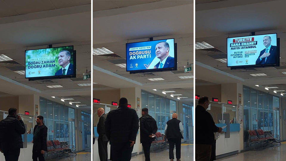Belediye Binasında AKP Seçim Reklamı