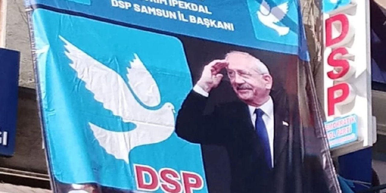 DSP'de deprem sürüyor: Samsun il binasına da Millet İttifakı afişi