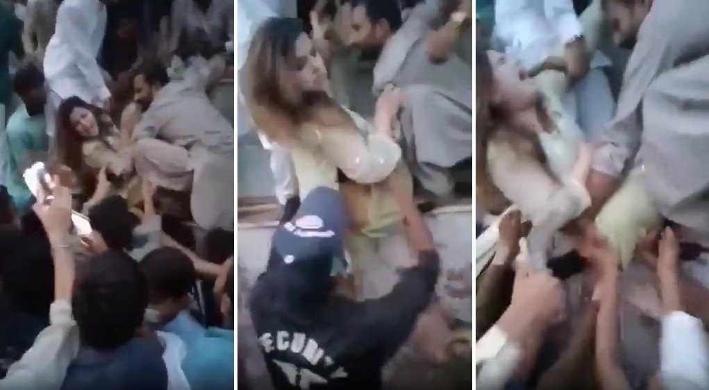 Pakistan'da Onlarca Erkeğin Bir Kadını Taciz Edip, Kıyafetlerini Parçaladığı Korkunç Görüntüler