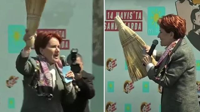 Akşener: Bu seçimde bunları süpürgenin ucuyla süpüreceğiz, sapıyla başka bir şey...