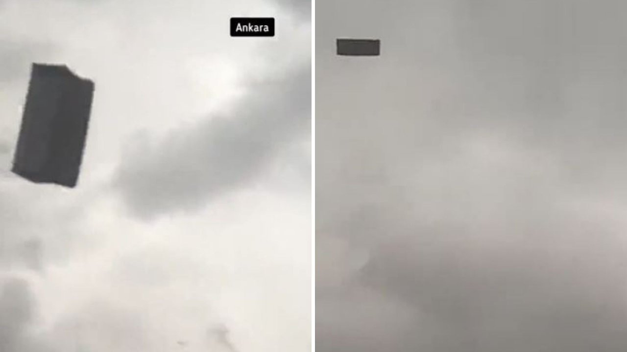 Ankara'da Fırtına; Koltuk Havada Uçtu!