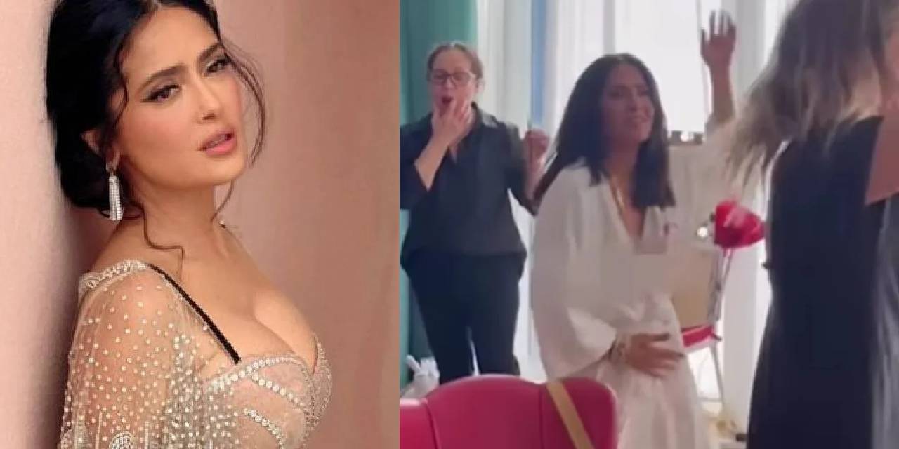 24 milyon takipçiye ulaşınca bornozuyla dans etti! Salma Hayek defalarca frikik verdi: Bakan bir daha baktı...