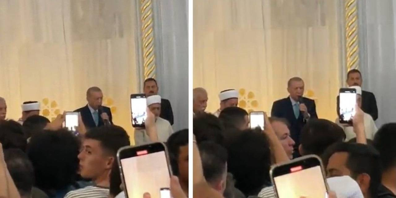 Erdoğan yine camide miting yaptı