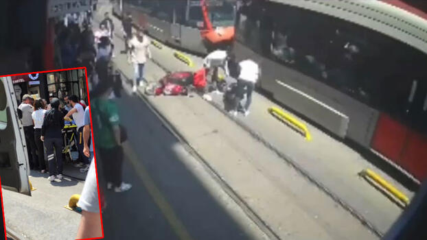 Sirkeci'de ilginç kaza; motosiklete bodoslama böyle daldı