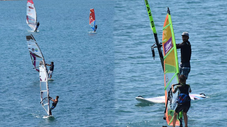 Turizm cenneti Alaçatı'da rüzgar sörfüne çocuk ilgisi