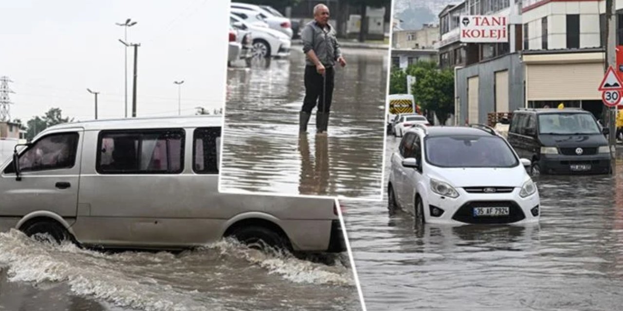 İzmir'i Sağanak Vurdu! Sokakları Su Bastı...