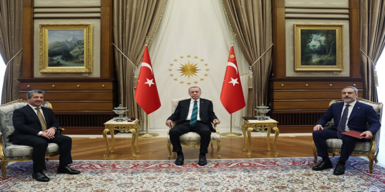 Erdoğan ve Fidan, Barzani'yi kabul etti