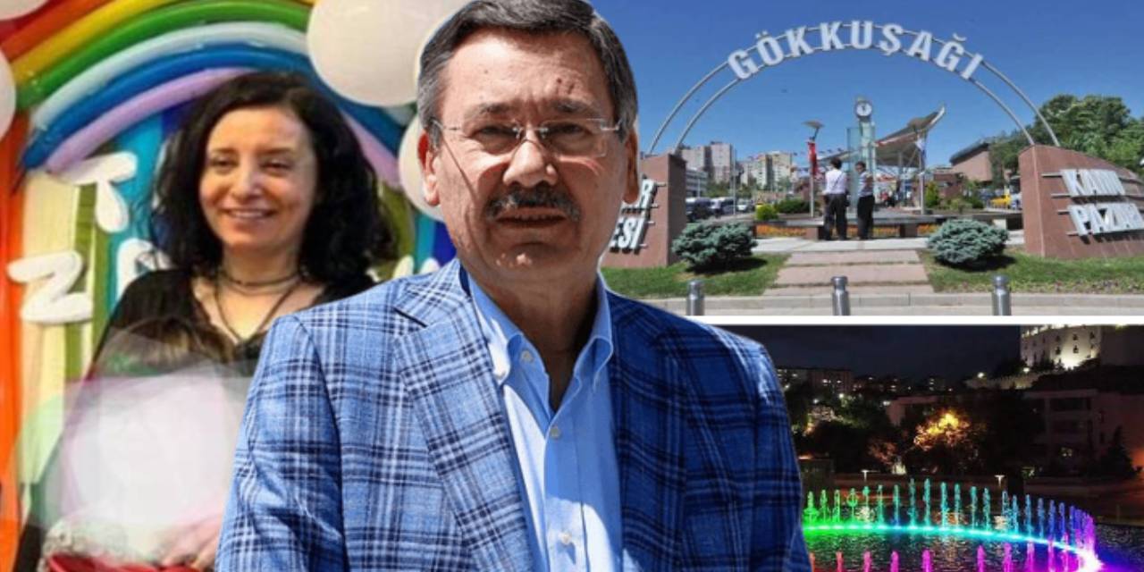 Öğretmeni hedef gösteren Melih Gökçek, 'Gökkuşağı' diye kamu pazarı açtırıp, havuzu gökkuşağı renkleriyle ışıklandırmış