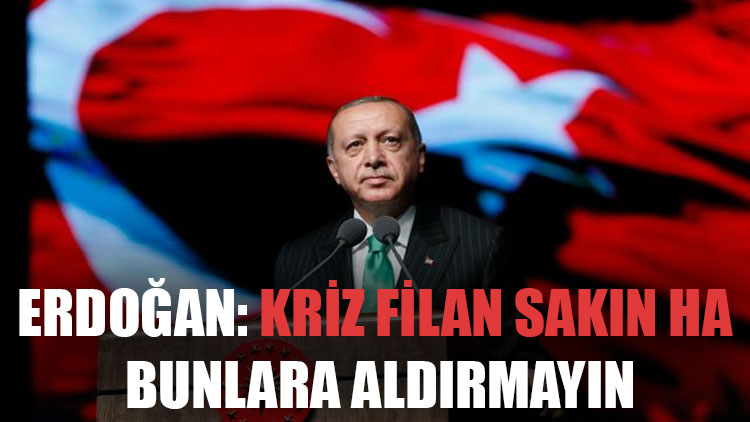 Erdoğan: Kriz filan sakın ha bunlara aldırmayın