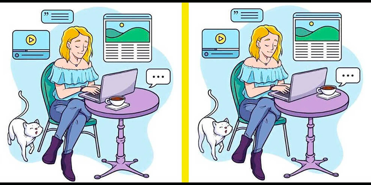 İki kedili kadın fotoğrafı arasındaki 3 farkı sadece IQ'su yüksek olanlar 8 saniyede buluyor