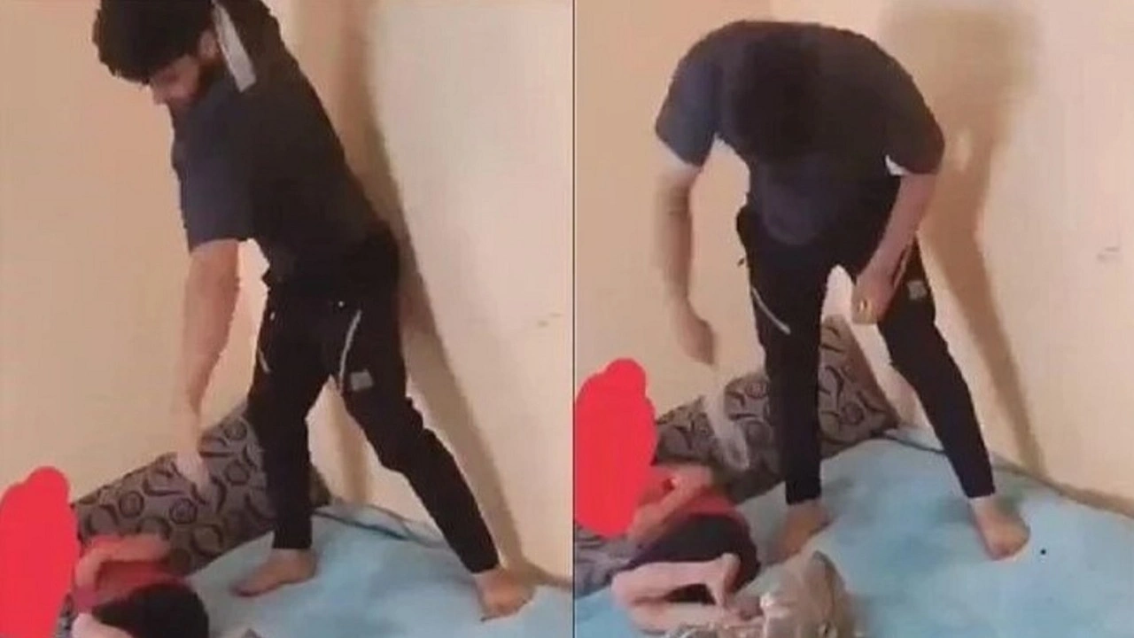 Çocuğunu acımasızca döven baba gözaltına alındı