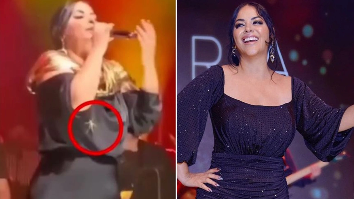 Konserde ilginç anlar! Üzerinde yürüyen çekirgeyi fark etmeyen Zara neye uğradığını şaşırdı