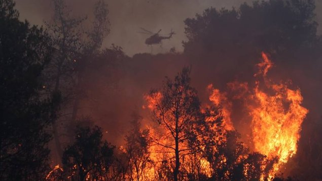 Yunanistan'da Rodos'tan sonra Korfu Adası'nda da orman yangını çıktı: 12 yerleşim birimi boşaltıldı