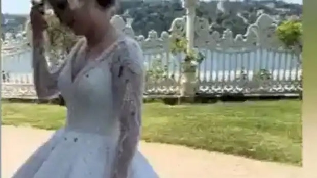 Binlerce liralık gelinlik giyen gelinin martı şanssızlığı!