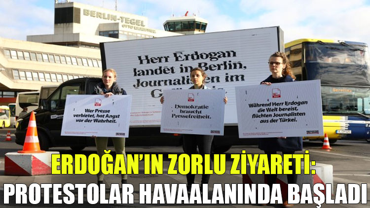 Erdoğan’ın zorlu ziyareti: Protestolar havaalanında başladı