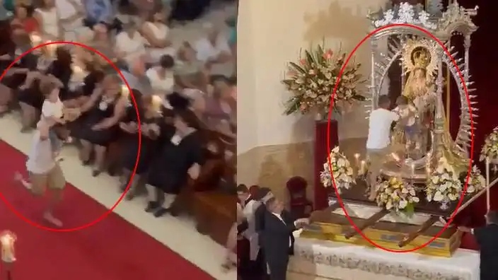 Kilisedeki adam çocuğunu Hz. İsa'nın yerine koydu