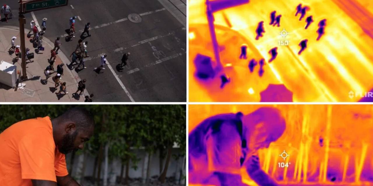 Hava sıcaklığı bir ay boyunca 43 derecenin altına düşmedi!  Öldürücü sıcaklar termal kameraya yansıdı