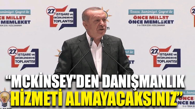 Erdoğan: McKinsey'den danışmanlık hizmeti almayacaksınız