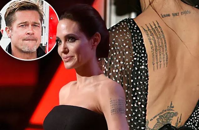 Yeni Dövme Yaptıran Angeline Jolie'nin Hayranları Çıldırdı! Brad Pitt'e Gönderme Mi?