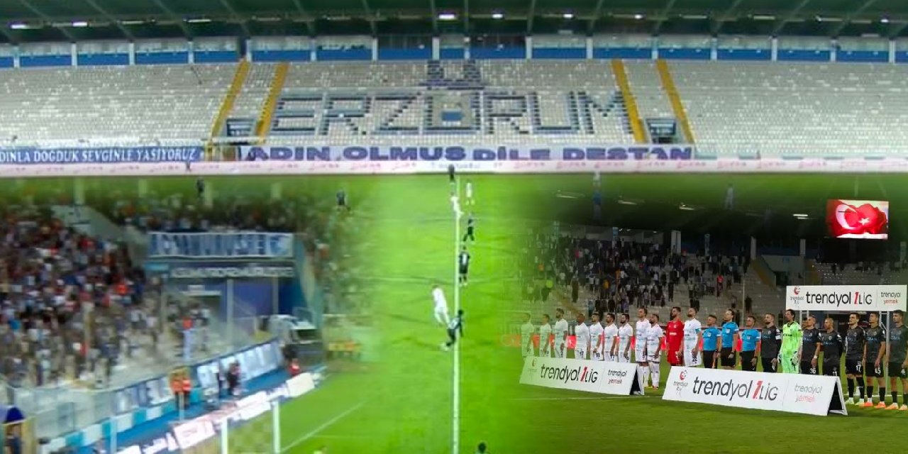 Erzurumspor Stadyumu'nda Tuhaf Uygulamanın Fotoğrafı