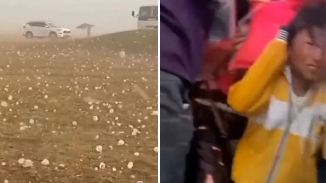 Suudi Arabistan'a elma büyüklüğünde dolu yağdı: Sığınacak yer aradılar!