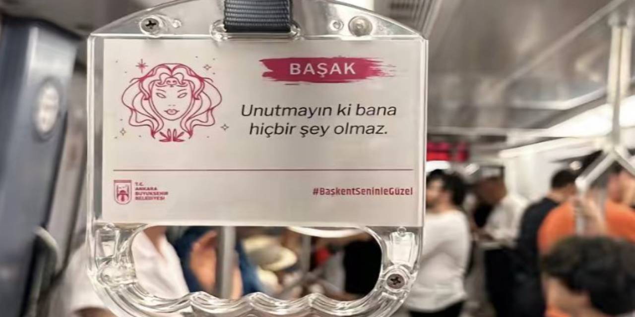 Ankara'da metrodaki tutacaklara burç görselleri kondu, sosyal medyada çok paylaşıldı
