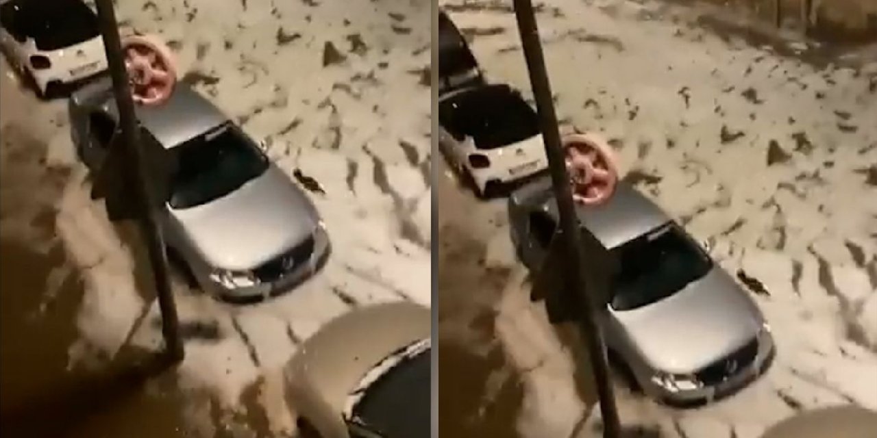 Dolu Fırtınası Vurdu: Sokakları Buz Kapladı