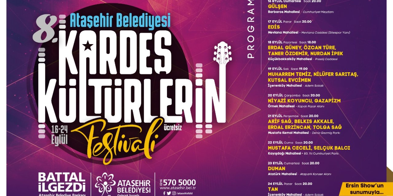 Müziğin kalbini Ataşehir’e taşıyacak “Kardeş Kültürlerin Festivali” 16 Eylül’de başlıyor