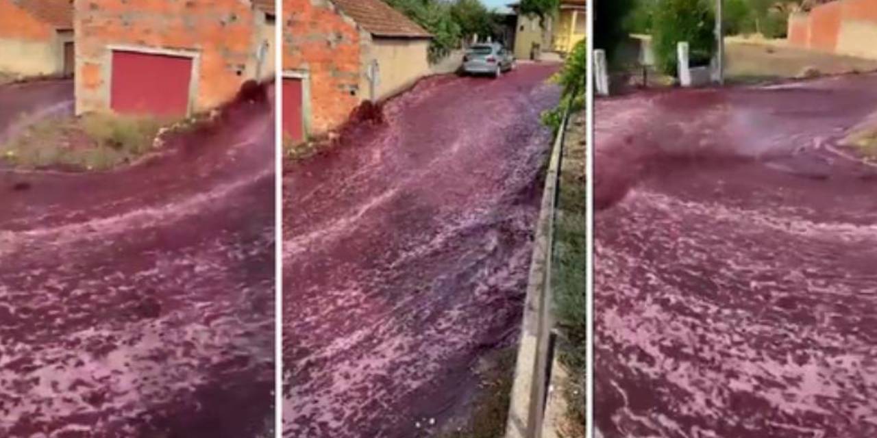 Şarap Seli! Tam 1 Saat Sürdü...