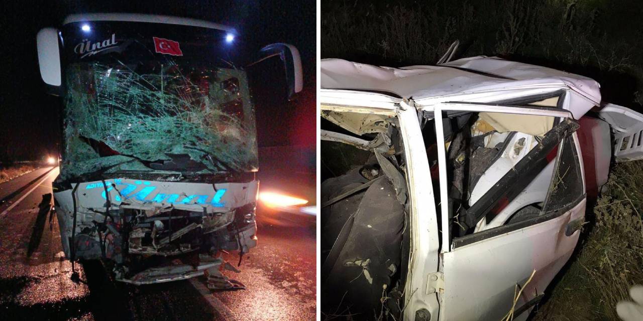 Yolcu Otobüsü, Otomobil İle Çarpıştı: Ölü ve Yaralılar Var