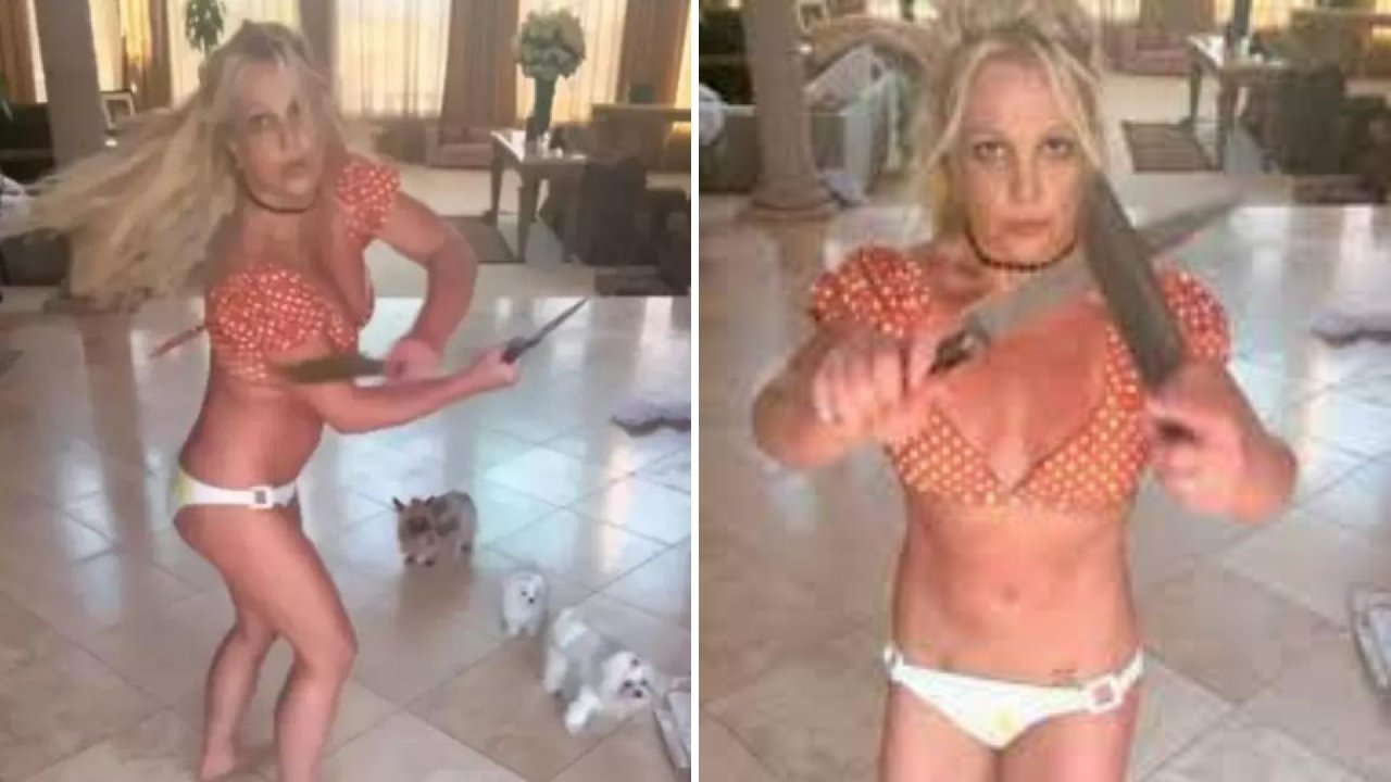 İzleyenin ağzı açık kaldı! Britney Spears bıçaklarla yaptığı dansla şaşırttı