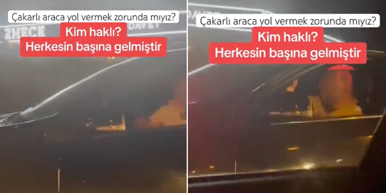 Yine çakarlı araç yine kavga! Bakın neler yaşandı!