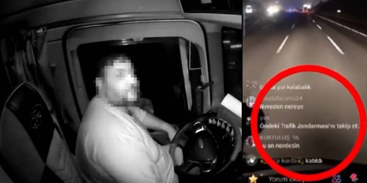 Kamyon şoförü seyir halindeyken TikTok'ta canlı yayın yapıyordu, Jandarma mesaj gönderdi: Öndeki ekibi takip et