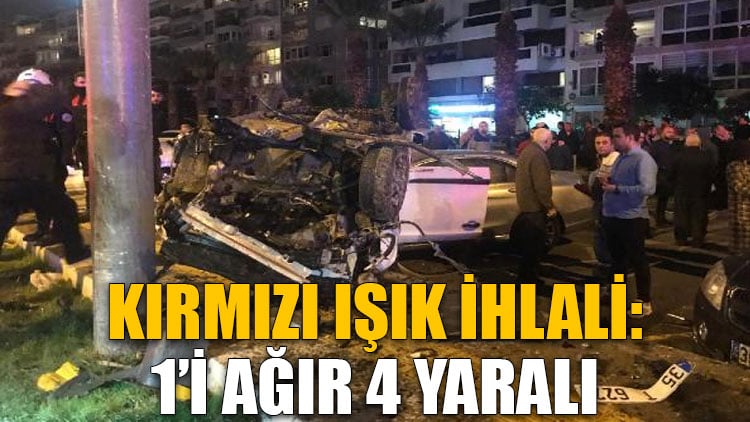 Kırmızı ışık ihlali: 1’i ağır 4 yaralı