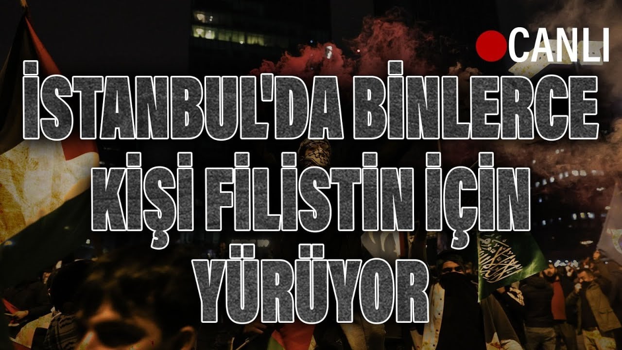 İsrail Konsolosluğu önünde 'tekbir' sesleriyle protesto eylemi yapılıyor!