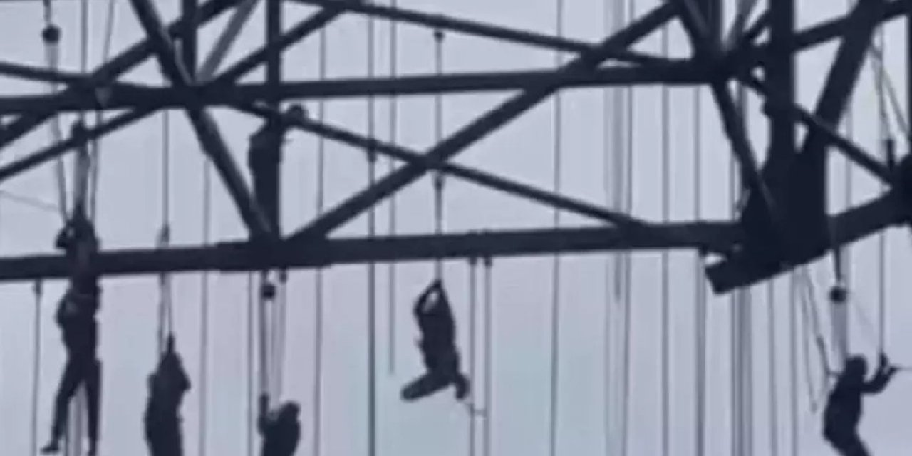 İskele Çöktü, İşçiler 150 Metre Yüksekte Asılı Kaldı: Korku Dolu Anlar Kamerada