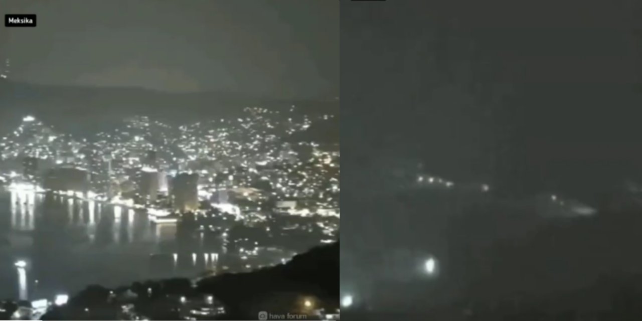 Alarm Seviyesi Yükseltildi! Korku Filmlerini Aratmayacak Görüntüler! Otis Kasırgası Şehri Böyle Karanlığa Gömdü