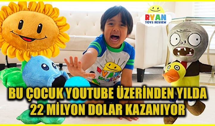 YouTube'un en çok para kazananı 8 yaşındaki Ryan: Yılda 22 milyon dolar