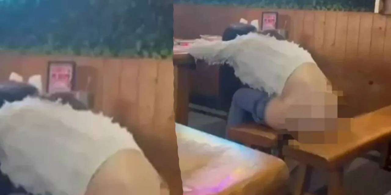 Görüntüler şaşırttı: Skandal görüntüler! Sarhoş müşteri restoranın ortasında pantolonunu indirip tuvaletini yaptı